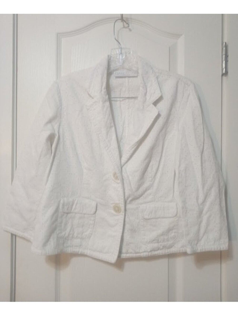 Liz Claiborne “First Issue” White Eyelet Blazer | Size Petite Large